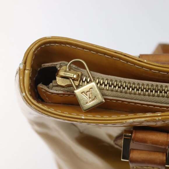 LOUIS VUITTON Monogram Vernis Houston Hand Bag Beige M91004 LV Auth hk2355 - Picture 11 of 15